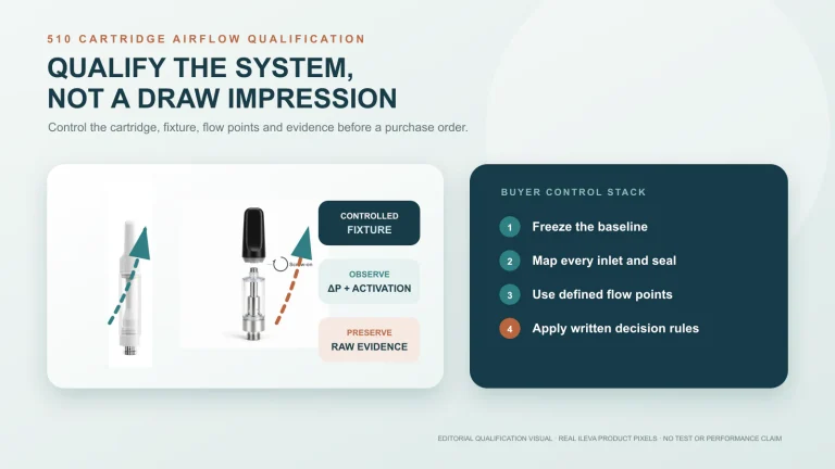 ILEVA FCC01 and CCL03-316 cartridges shown in a controlled airflow qualification framework